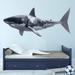 VWAQ Great White Shark Realistic Peel & Stick Removable Wall Decal Vinyl in Gray | 10 H x 24 W in | Wayfair PAS3-SM