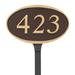 Montague Metal Products Inc. Ferris Oval Address Plaque Sign w/ Lawn Stake Metal | 6.6 H x 10.5 W x 0.25 D in | Wayfair PCS-0133S1-L-CG