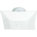 Wrought Studio™ Ollis 2 - Light 11.75" Unique/Statement Geometric Semi Flush Mount Glass in White | 4.75 H x 11.75 W x 11.75 D in | Wayfair