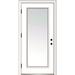 Verona Home Design Clear Lowe Glass Primed Steel Prehung Front Entry Door Metal | 80 H x 32 W x 1.75 D in | Wayfair ZZ364648R