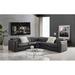Brown Reclining Sectional - Red Barrel Studio® Isham 113" Wide Genuine Leather Symmetrical Reclining Corner Sectional Genuine Leather | Wayfair