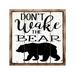 Millwood Pines Don't Wake the Bear Vintage Wooden Wall Décor in Black/Brown/White | 16 H x 16 W in | Wayfair 4E3F94471E414574A2715FFBCEEAC16F