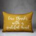 Latitude Run® Tassiltante Give Thanks w/ a Grateful Heart Lumbar Pillow Polyester/Polyfill blend in Yellow | 14 H x 20 W x 1.5 D in | Wayfair