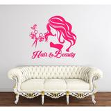 Harriet Bee Hair & Beauty Salon Art Personalized Wall Decal Plastic in Red/Pink | 22 H x 24 W x 0.1 D in | Wayfair E249372AABE7461D9E8F57AE486B8CC9