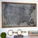 Gracie Oaks 'Map of The United States of America & Territories' Graphic Art Print on Metal Metal | 23.5 H x 35.5 W x 1.25 D in | Wayfair