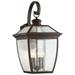 Darby Home Co Auer 4-Light Outdoor Wall Lantern Aluminum/Glass/Metal in Brown/Gray | 22.75 H x 12 W x 13.75 D in | Wayfair
