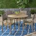 Gracie Oaks Amini Round 4 - Person 47.25" Long Outdoor Dining Set Wood in Gray | 30 H x 47.25 W x 47.25 D in | Wayfair