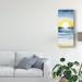 East Urban Home 'Layered Sunset Triptych II' Acrylic Painting Print on Wrapped Canvas in Blue/Yellow | 19 H x 8 W x 2 D in | Wayfair