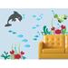 Wall Decal Source Dolphin, Turtle, Ocean Under the Sea Wall Decal Vinyl in Yellow/Black | 55 H x 60 W in | Wayfair 20128-B
