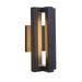 Wade Logan® Jakobson 3- Bulb Integrated LED Outdoor Armed Sconce Metal in Black | 14 H x 5.5 W x 6.5 D in | Wayfair