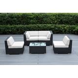 Latitude Run® Billyjo Wicker 4 - Person Seating Group w/ Cushions - No Assembly Wicker/Rattan in Black | Outdoor Furniture | Wayfair
