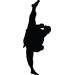 Wallhogs Martial Arts Kicking III Silhouette Wall Decal Canvas/Fabric in Black | 48 H x 18 W in | Wayfair martial8-t48