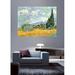 Wallhogs Van Gogh Wheatfield w/ Cypresses (1889) Wall Decal Canvas/Fabric in Brown/Gray | 46.5 H x 60 W in | Wayfair bridgeman23-t60
