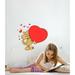 Wallhogs Valentines Heart Cat Wall Decal Canvas/Fabric in White | 33 H x 36 W in | Wayfair val6-v36
