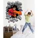 Wallhogs Winn Hero Busting Out Wall Decal Canvas/Fabric in Black/Gray/Red | 41 H x 48 W in | Wayfair winn10-t48