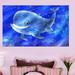 Wallhogs Whales Wall Decal Canvas/Fabric in Blue | 15 H x 24 W in | Wayfair birg11-t24