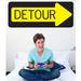 Wallhogs Detour Wall Decal Canvas/Fabric in Black/Yellow | 18.5 H x 48 W in | Wayfair sgn17-t48
