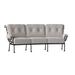 Woodard Terrace 114" Wide Patio Sofa w/ Cushions Metal in Gray/Blue/Black | 38 H x 114 W x 48 D in | Wayfair 790064-92-68R