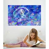 Wallhogs Mermaid Wall Decal Fabric in Blue | 15" H x 24" W | Wayfair birg5-t24