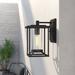 Williston Forge Jonathan Black Outdoor Wall Lantern Aluminum/Glass/Metal in Black/Gray | 11.25 H x 7 W x 8.75 D in | Wayfair