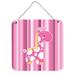 Zoomie Kids Girl Giraffe Indoor/Outdoor Wall Décor Metal in Pink | 8 H x 6 W in | Wayfair ZMIE3625 39990558