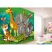 Zoomie Kids Hargrove Cartoon Jungle Animals Non-Woven 11.8' L x 106" W Wall Mural Non-Woven in Green | 106 W in | Wayfair