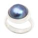 'Blue Bubble Beauty' - Fair Trade Pearl and Sterling Silver Ring