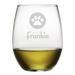 Susquehanna Glass Personalized Paw Print 21 oz. Stemless Wine Glass Glass | 4.63 H x 3.75 W in | Wayfair WAY-9542-1590-4