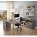 i3 Plus U-Desk w/ One File Drawer in Bark Gray - Bestar 160862-47