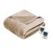 Beautyrest Heated Microlight to Berber King Blanket in Tan - Olliix BR54-0384