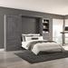 Bestar Pur Queen Murphy Bed with Open and Concealed Storage (126W) in Bark Grey - Bestar 26889-47