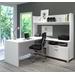 Pro-Linea L-Desk w/ Open Hutch in White - Bestar 120886-17