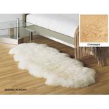 "Champagne Bowron Long Wool Double Pelt Gold Star Sheepskin Rug 71"" x 23.5"" - LWWDBL"