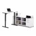 Pro-Linea L-Desk including Electric Height Adjustable Table in White - Bestar 120857-17