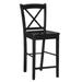 Black X Back Counter Stool Linon 01709BLK-01-KD-U