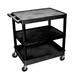 3 Shelf Large Black Tub Cart - Luxor TC221-B