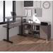 Pro-Linea L-Desk including Electric Height Adjustable Table in Bark Gray - Bestar 120857-47