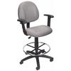 Boss Office Products B1616-GY Drafting Stool (B315-Gy) w/ Footring And Adjustable Arms