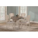 Hillsdale Furniture Clarion Wood 5 Piece Round Drop Leaf Dining with Side Chairs, Sea White - 4542DTB5C2