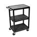 3 Shelf Black Cart - Luxor STC222-B