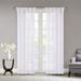 "Madison Park 50x84"" Twisted Tab Voile Sheer Window Pair in White - Olliix MP40-5468"