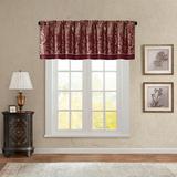 "Madison Park Aubrey 50x18"" Jacquard Window Valance in Burgundy - Olliix MP41-2714"