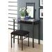 Vanity Set / Set Of 2 / Makeup Table / Organizer / Dressing Table / Bedroom / Metal / Laminate / Grey Marble Look / Black / Transitional - Monarch Specialties I 3062