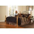 Hillsdale Furniture Winsloh Queen Metal Bed with Frame and Oak Wood Posts, Black - 164BQR