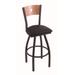 "Holland 83036BWMedMplBBlkVinyl 830 Voltaire 36"" Bar Stool /w Black Wrinkle Finish, Black Vinyl Seat, Medium Maple Back"