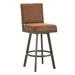 Pasadena Swivel Upholstered Bar Stool in Rust Finish w/ Radar Nugget Fabric - Iron Mountain 4803630