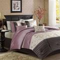 Madison Park Serene Cal King Embroidered 7 Piece Comforter Set in Purple - Olliix MP10-3448