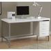 "Computer Desk / Home Office / Laptop / Left / Right Set-Up / Storage Drawers / 60""L / Work / Metal / Laminate / White / Grey / Contemporary / Modern - Monarch Specialties I 7046"