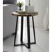 "18"" Rustic Urban Industrial Wood & Metal Wrap Round Accent Side Table in Rustic Oak - Walker Edison AF18MWSTRO"