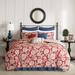 Madison Park Lucy Cal King 9 Piece Cotton Twill Reversible Duvet Set in Red - Olliix MP12-3665